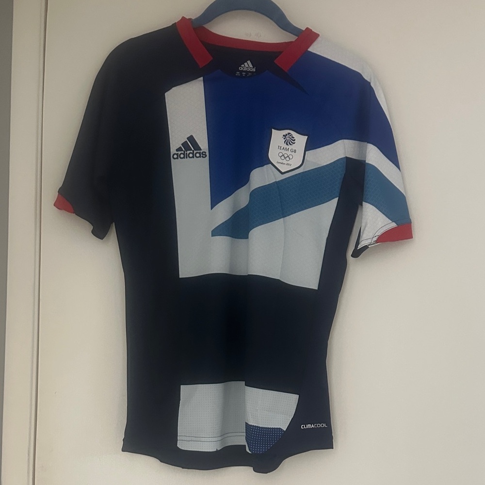 Adidas Olympic Jersey in Blue & Black Original sports jersey team GB size us xs